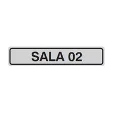 Placa Sinalização De Porta Sala 1 Sinal Aluminizada 5x25