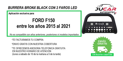 Burrera Bronx Black 2 Faros Ford F150 2015-2021 Foto 8