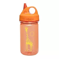 Botella Nalgene Grip 'n Gulp, Orange Giraffe, 12oz