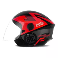 Capacete Moto Aberto Etceter New Liberty 3 Open Vermelho Tamanho 60 