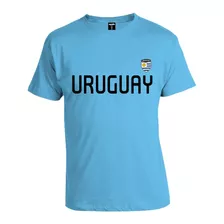 Camiseta Estampada Uruguay Con Escudo De Bandera Disershop