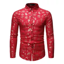 Camisa Con Elementos Navideños Para Hombre