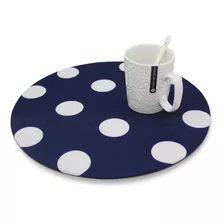 Plato De Sitio Individual Tela Lavable Redondo 35cm Polka Ma