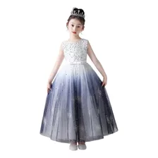 Vestido Largo Encaje Princesa Fiesta Niñas Talla 4-14 Años