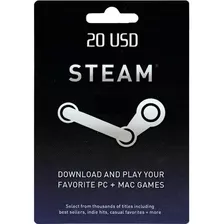 Tarjeta De Regalo Steam - Saldo Steam - 20 Usd - Solo Eeuu