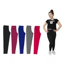 Kit 5 Calça Legging Infantil Juvenil Menina Verão Promoção 