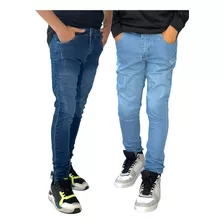 Kit 2 Calça Jeans Infantil Juvenil Masculina Com Regulagem