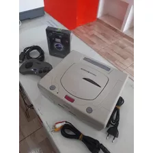 Console Sega Saturn Standard Cor Branco + Controle + Desbloqueio Com 5 Jgos