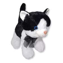 Brinquedo Gato De Pelucia Preto E Brancopresente Lucy