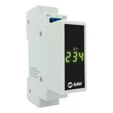 Voltímetro Digital Baw 1 Modulo 3 Dígitos Vca P/ Riel Din