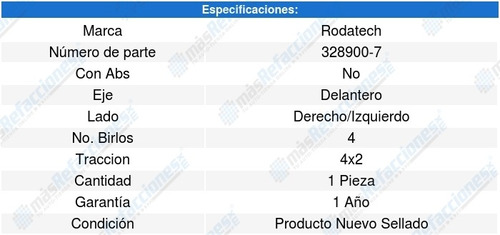 Maza Rueda Delantera Ford Ecosport 04-08 Rodatech 5648564 Foto 2