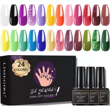 Geles Semipermanente Esmaltes Uñas (kit 24 Pzs Color Gelesh)