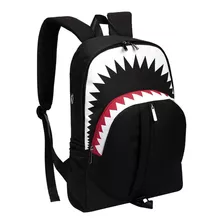 Mochila Escolar Shark Mouth Bolsa Luminosa Nocturna Con Carg