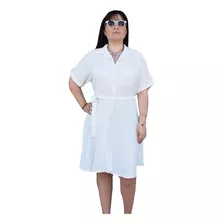 Lozavi Vestido Cuello Camisa Con Lazo