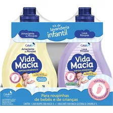 Kit Vida Macia Lava Roupas E Amaciante Glicerina Camomila 1l