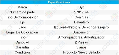 2 Amortiguadores Suspension Gas Delantero Accent 06-10 Foto 4