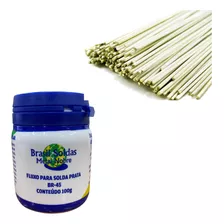 20 Varetas Solda Foscoper Com Banho Prata 1,6 + Fluxo 100g