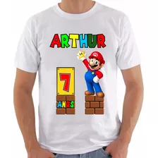 Camiseta Personalizada Aniversário Mário Adulto