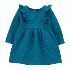 Vestido Moleton Verde Bolinhas Carter´s