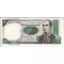 Billete Venezuela 20 Bs 1987 A8 Unc Conmemorativo Curioso