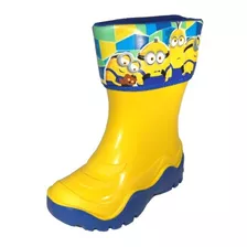 Bota De Lluvia Impermeable Para Niño Minions Amarillo 13-21