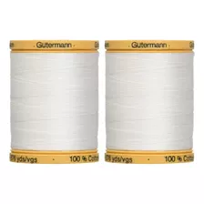 Gutermann - Paquete De 2 Hilos De Algodon Natural Solidos De