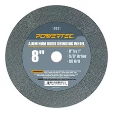 Powertec - Rueda Abrasiva De Óxido De Aluminio Grano 80, .