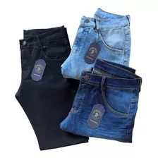 Kit 3 Calça Jeans Masculina Slim Elastano Lycra Atacado