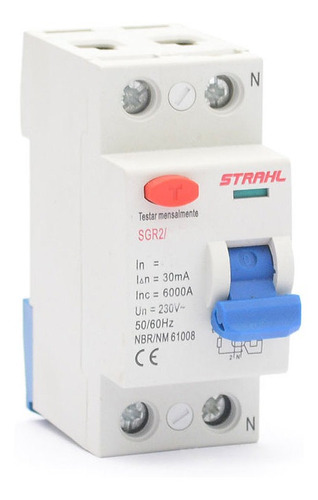 Interruptor Diferencial Residual - Dr 2p 25a 30ma - Strahl