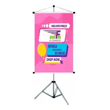 Porta Banner 1,80m Pedestal Tripé Suporte Envio Imediato