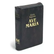 Bíblia Sagrada Ave-maria Média Marrom Com Zíper