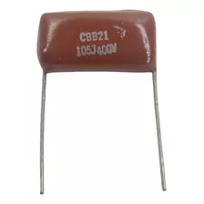 10 Peças Capacitor Poliester 1uf 400v 1mf Passo 2cm