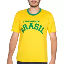 Camiseta Do Brasil Masculina Copa Do Mundo Gola Redonda