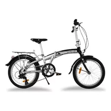 Bicicleta Flink Plegable/alum Rodada-20 7 Velocidades Color Negro/plata