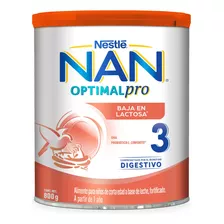 Leche De Fórmula En Polvo Nestlé Nan Optipro 3 Baja En Lactosa En Lata De 1 De 800g - 12 Meses A 3 Años