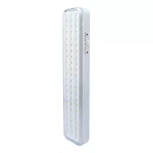 Lampara De Emergencia Recargable Extra Plana 60 Leds Blanca Color Blanco