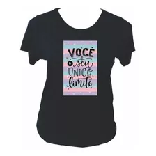 Blusa Plus Size Aplicação Você É O Único Limite Tam.g6 Ao G8