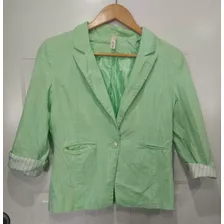 Blazer Chaqueta, Verde Claro, Talla S, De Dama, Usada