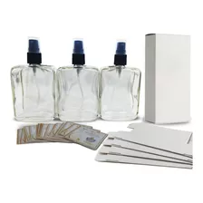 10 Vidros Perfume 100ml + Válvula + Caixa Premium + Rótulos