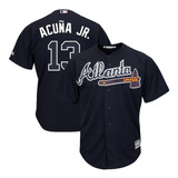 Atlanta Braves #13 AcuÃ±a Jr. Camiseta Negra