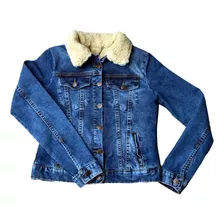 Carola Denim Jacket Invierno Chamarra Borrega Color Medio