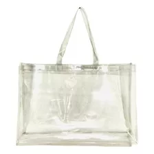 Bolsa Plástica Praia Transparente Coloridas Com Ziper Verão