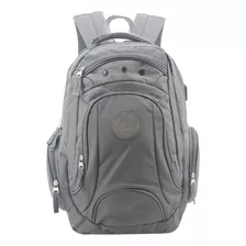 Mochila Wilson Porta Notebook 65.11084 Color Gris Diseño Liso 35l