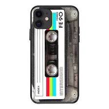 Funda Negra Diseno Casette Para iPhone 13 Mini 5.4