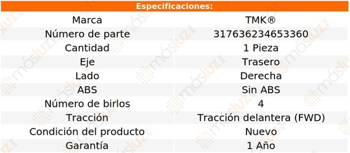 1- Maza Trasera Derecha Sin Abs Gol 1.6l 4 Cil 2009/2013 Tmk Foto 2