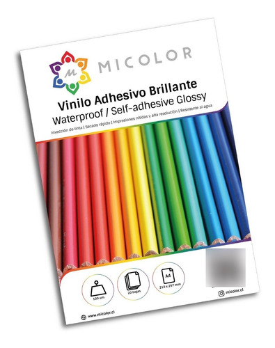 Vinilo Brillante Adhesivo Imprimible A4/20 Hojas 