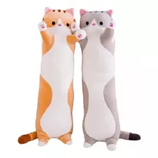 Peluche Almohada Gatito Largo Gato Kawai Grande 90 Cm