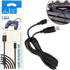 Cabo V8 Carregador Controle Ps4 Com Filtro Usb 1,80 Metros