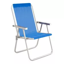 Silla De Playa Pescaria Alta Conforto Forte Mor, 120 Kg, Color Azul Claro