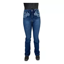 Calça Country Feminina Bootcut Cintura Alta Bordada 5132.1